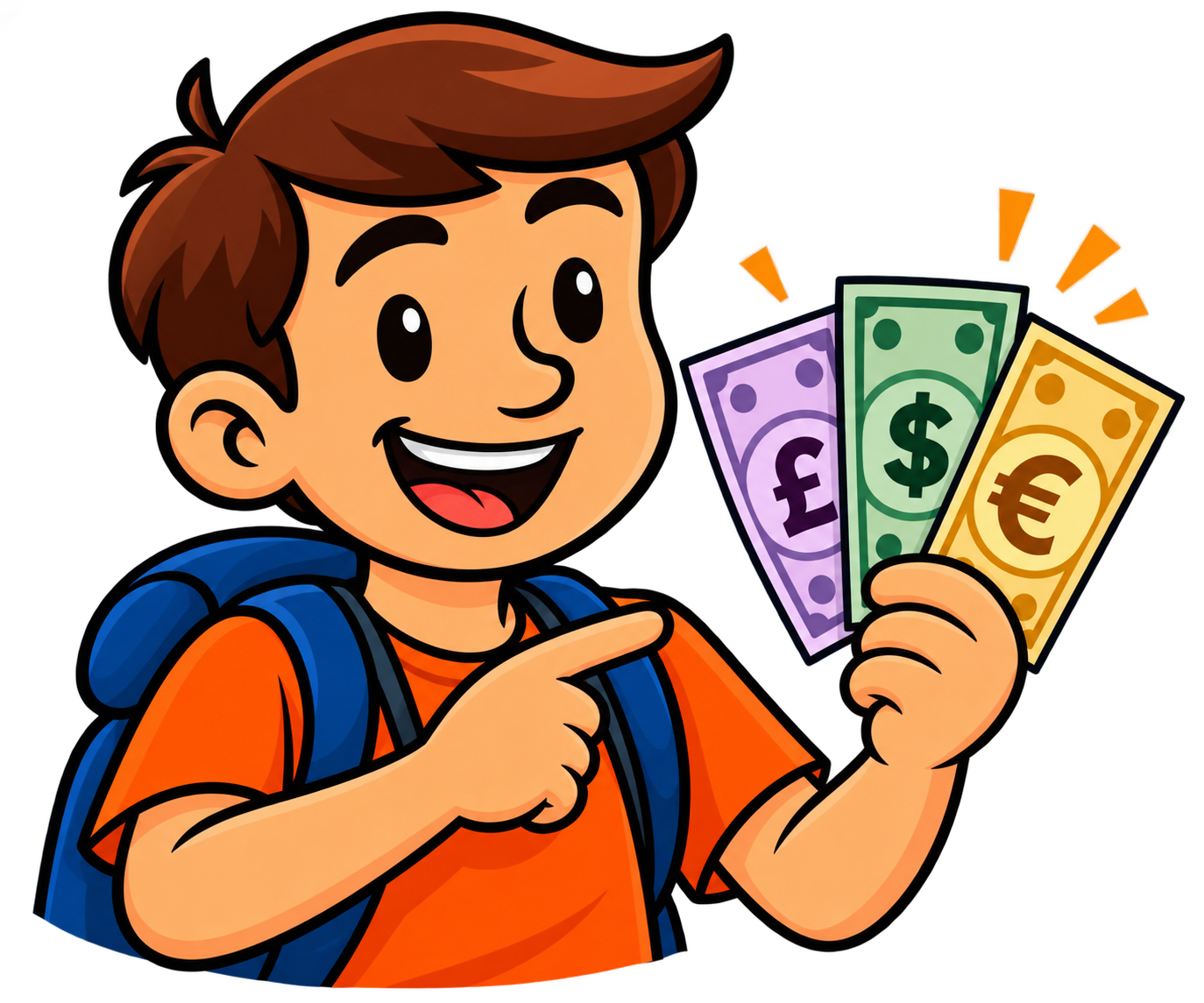 Pedro holding prize money